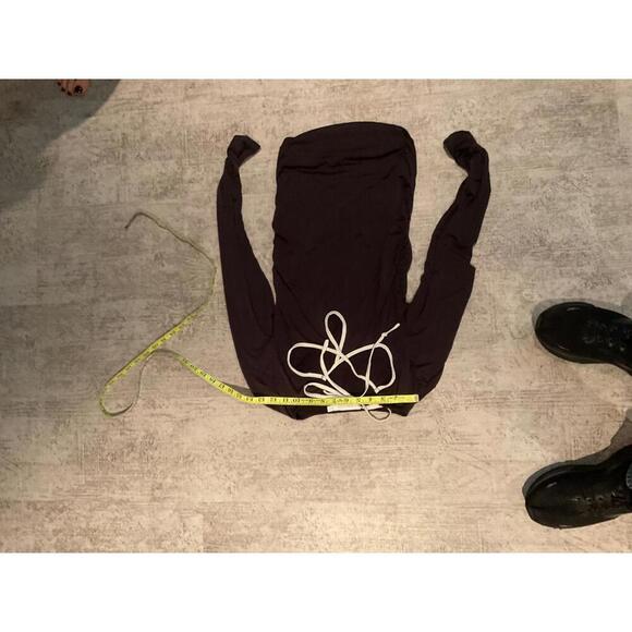 Jonathan Simkhai Flower Tie Flower Black w White Trim Stretch top sz M - Picture 3 of 5